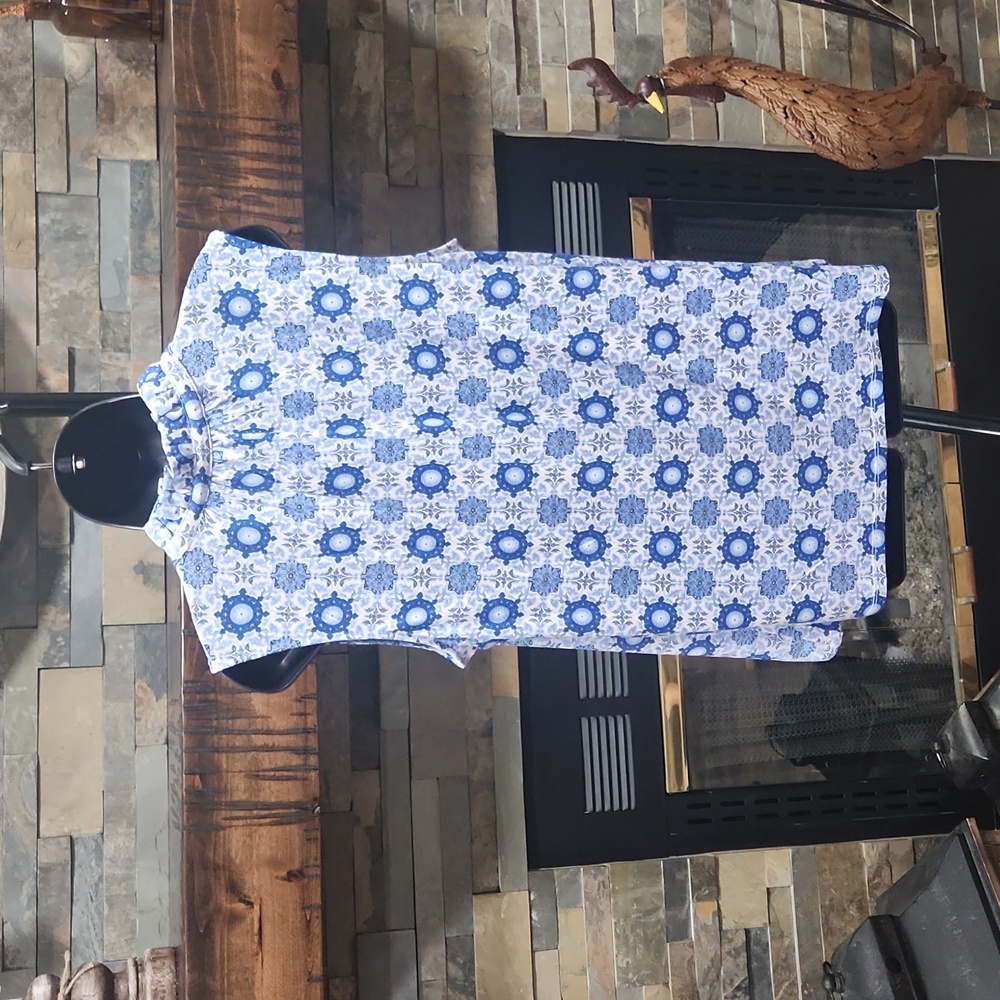 NWT LOFT Tiled Ruffle Mixed Media Shell - Picture 5 of 10
